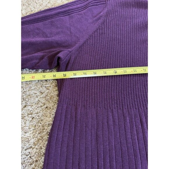 CATHERINES Cardigan Sweater Purple Open Front Ribbed 3X Casual Basic READ - Picture 8 of 8